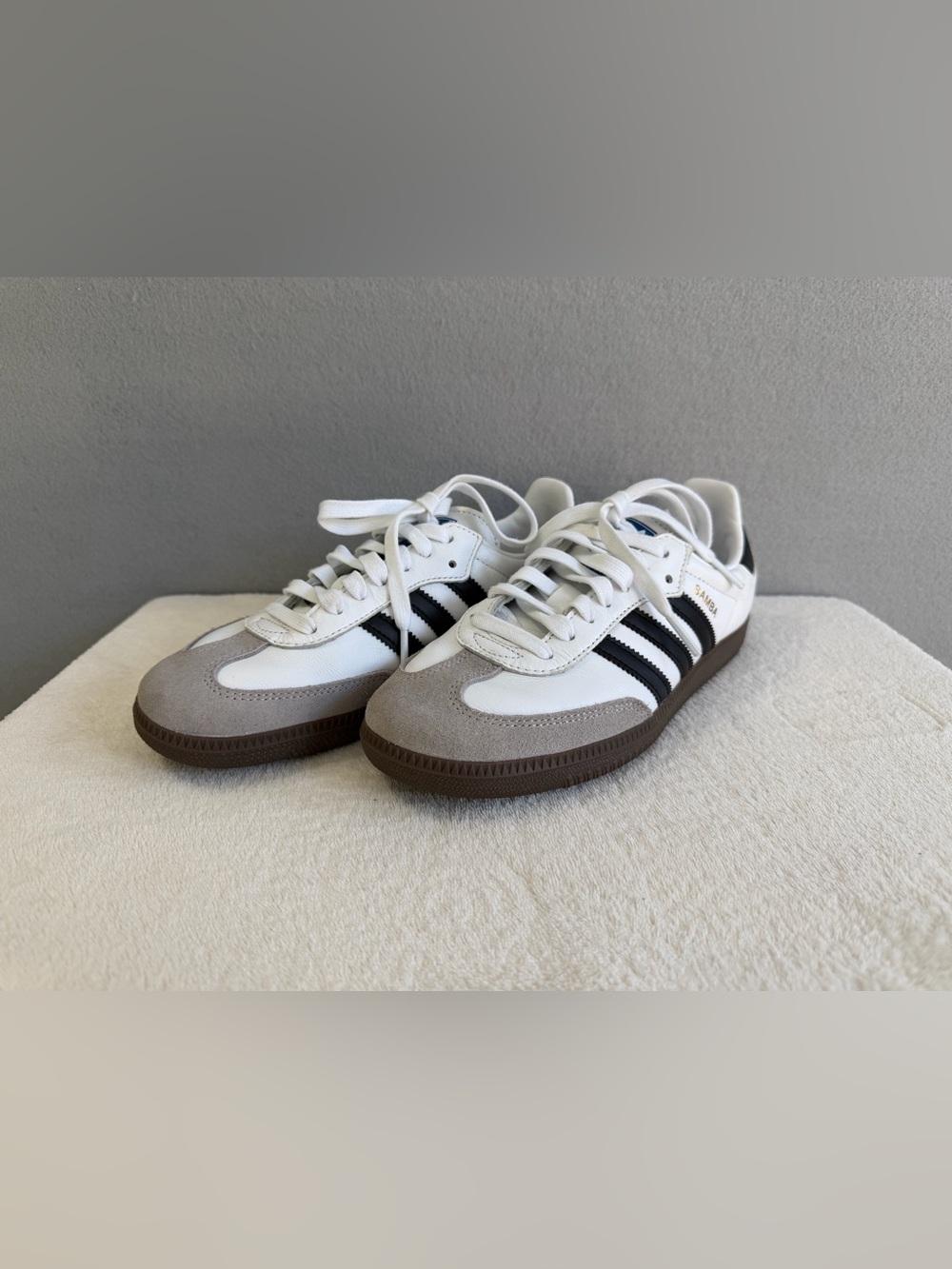 adidas Samba OG 6.5M/7.5W Unisex Cloud White Core Black Shoes Sneakers